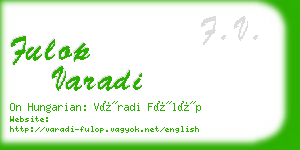 fulop varadi business card